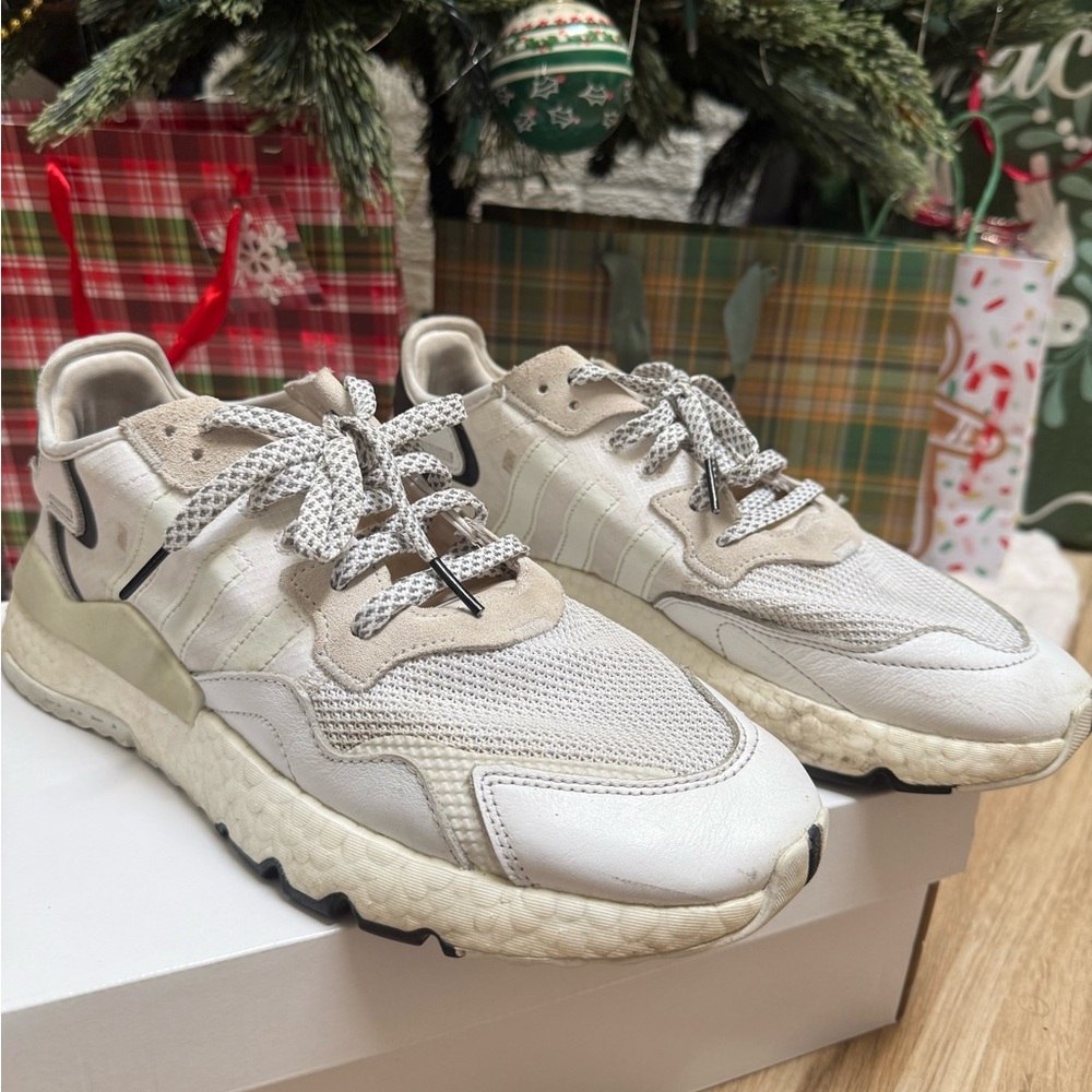 adidas White and Cream Athletic Shoes